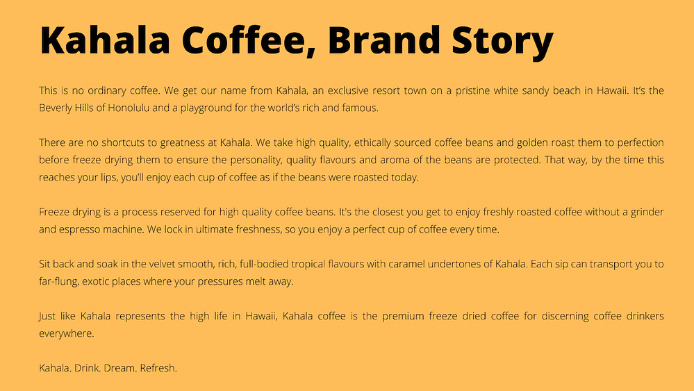 Kahala Brand Story